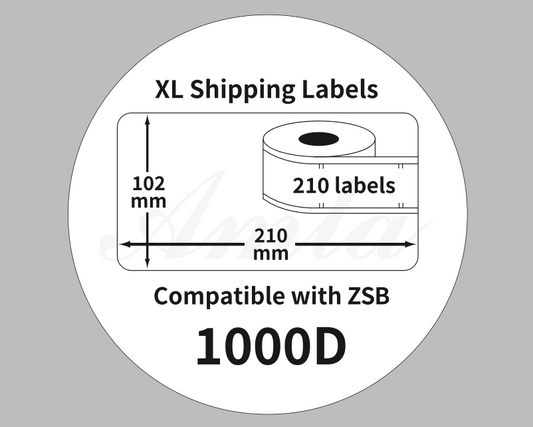1000D 210 Etiketten Kompatible Etiketten Rolle für Zebra Z-Perform 1000D 800284-605 102mmx210mmx210 25mm Kern Weiß 210 Etiketten für Zebra A300 DA402 ZT220