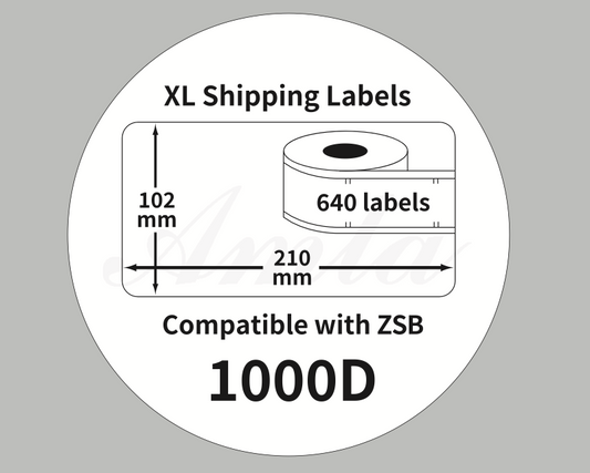 1000D 640 Etiketten Kompatible Etiketten Rolle für Zebra Z-Perform 1000D 800284-605 102mmx210mmx640 25mm Kern Weiß 640 Etiketten für Zebra A300 DA402 ZT220