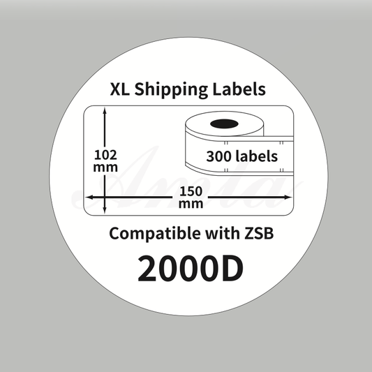 2000D 300 Etiketten Kompatible Etiketten Rolle für Zebra Z-Select 2000D 800264-605 102mmx150mmx300 25mm Kern Weiß 300 Etiketten für Zebra A300 DA402 ZT220 ZT200 G-series