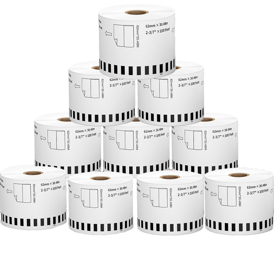 DK-22205 Kompatible Etiketten Rolle für Brother DK22205 DK-22205 Weiss 62mmx30mm P-touch QL500 QL550 QL560 QL570 QL580N QL650TD QL700 QL710W QL720 QL1050 QL1060h QL500 QL550 QL560 QL570 QL580N QL650TD QL700 QL710W QL720 QL1050 QL1060