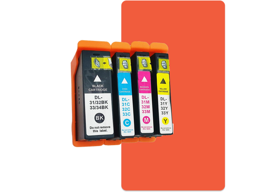 Multipack 31-34 Kompatibles Tintenpatrone für Dell 31 32 33 34 für Dell R4Yg3 J56Gd J56Gd Pt22F V525W V725W 55K2V