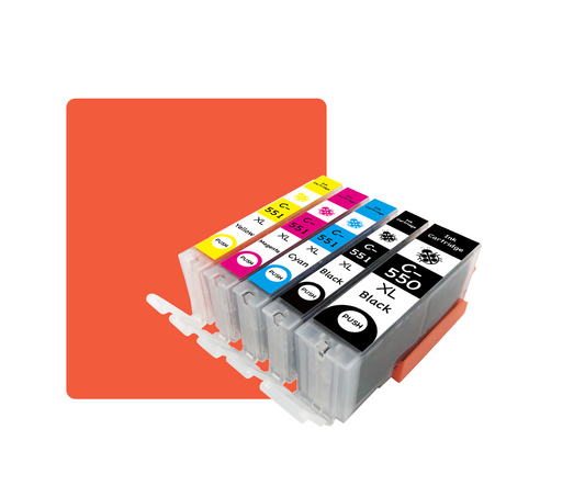 Multipack 550XL/551XL Kompatibles für Canon PGI-550XL CL-551XL 550XL 551XL Pixma IP7220 IP7240 IP7250 IP8750 IX6850 MG5450 MG5550 MG5650 MG5655 MG6350 MG6420 MG6450