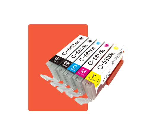 Multipack 580XL/581XL Kompatibles für Canon PGI-580XXL CL-581XXL 580XL 581XL Pixma TR7500 TR7520 TR7550 TR8500 TR8520 TR8550 TS6100 TS6150 TS6200 TS6240 TS6300